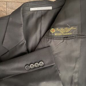 Hickey Freeman Loro Piana‎ Super 130 Mens Black Wool Blazer Jacket 44R